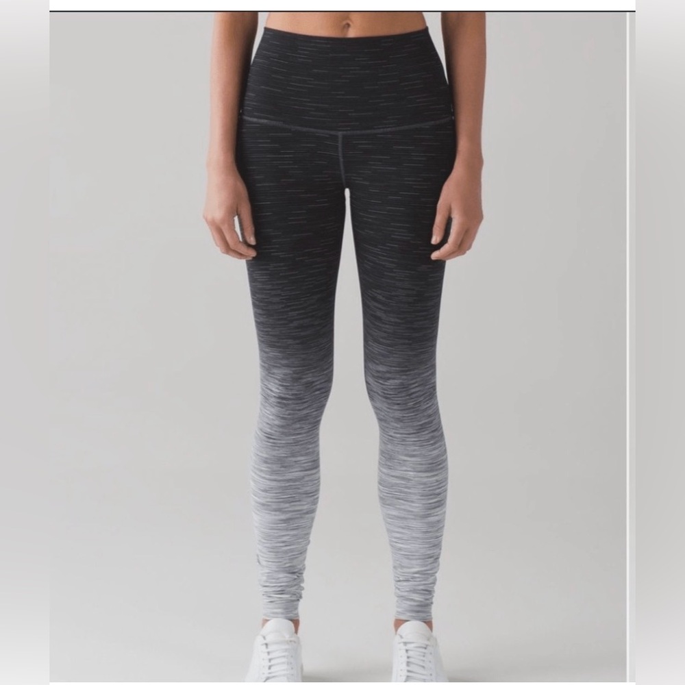 lululemon athletica Black and Gray Ombre Leggings